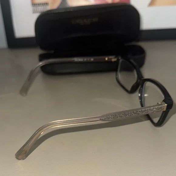 Coach Black and Gold Eyeglasses with Case - Picture 3 of 8